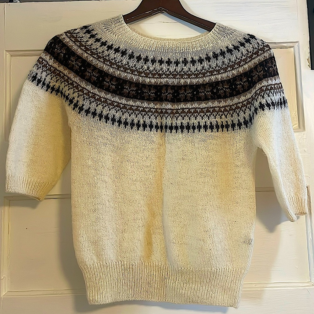 Margaret Howell 100% wool knitwear, cropped-sleeve sweater (women’s size 8)